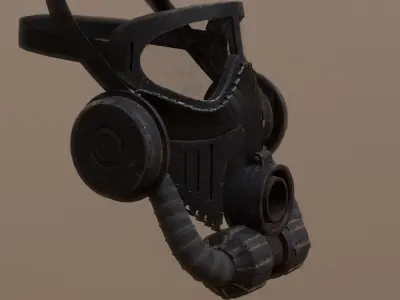 Gas Mask Low-poly 3D model 15