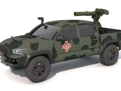 Ukrainian military vehicle with ATGM 3D model