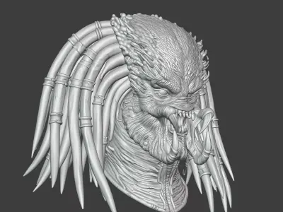 Yautja Predator Bust Ultra Realistic 3D Model 3D print model