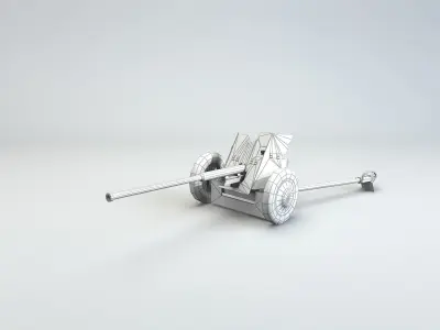 Low Poly 45 mm anti-tank gun M-42 Low-poly 3D model
