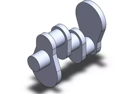 Crank metal crankshaft 3D model