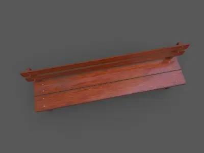 Wood Bench Low-poly 3D model order