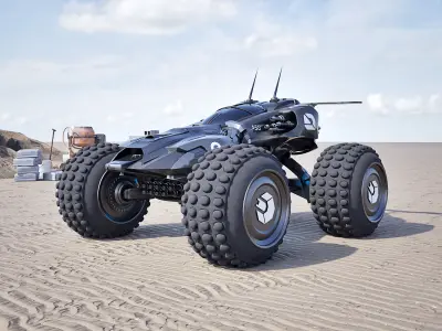 sci fi battle vehicle 3D model