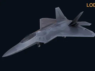 Asset - Army - Aircraft F22 Low-poly 3D model