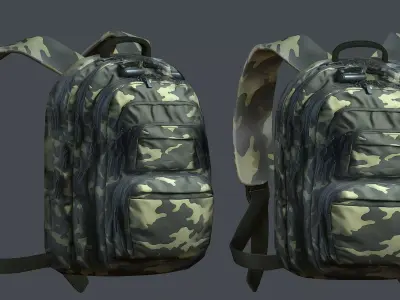 Backpack Camping Generic military human bag storqge Low-poly 3D model