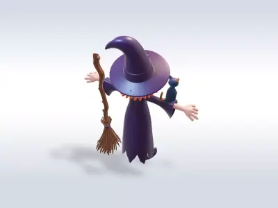 Adorable Witch Halloween Character 3D Model 3D model order