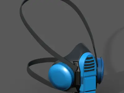Gas mask plastic protection isolated plastic scifi  Low-poly 3D model