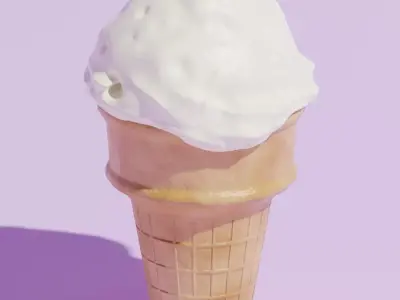 Ice Cream Cone Low-poly 3D model