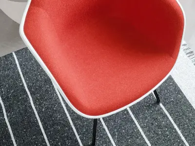  Replica Eames Plastic Side Chair Model, Salmon Red 