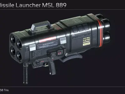 Scifi Missile Launcher MSL 889 Low-poly 3D model
