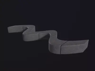 Modern Outdoor Bench 3D Model Low-poly 3D model purchase