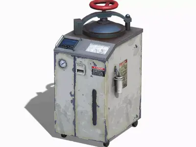 Old Laboratory Sterilizer 02 - PBR Game Ready Low-poly 3D model