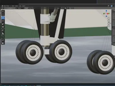 Concorde jet airplane taking off from runway at sunset 3D model