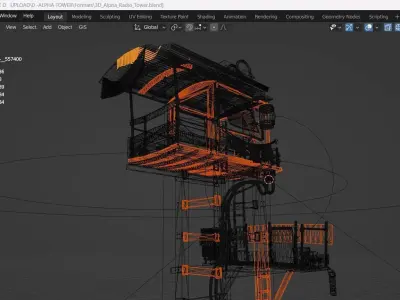 Radio Station Low-poly 3D model