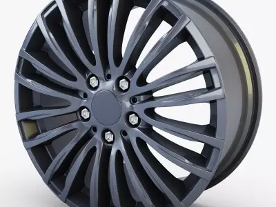 Style 345M wheel ferric gray Mid Poly Low-poly 3D model