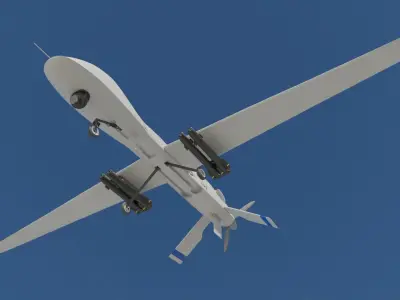 MQ-1C Drone Low-poly 3D model
