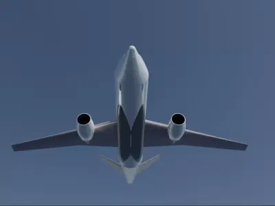 Fictional V-Tail Tri-Jetliner Dorsal Engine Concept Transport Low-poly 3D model
