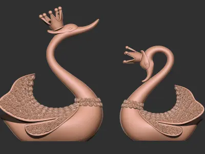 swan sculpture 3D model