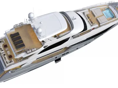 Luxury Motor Yacht Benetti BF125 3D model