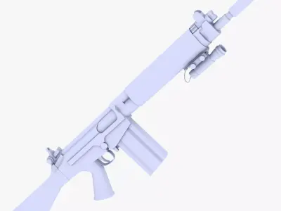 FN Fal  Low-poly 3D model
