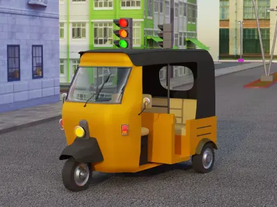 Auto Rikshaw Low-poly 3D model