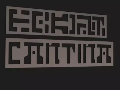 Galaxys Edge Ogas Cantina Bar Lettering 3D Print STL DXF and SVG 3D print model