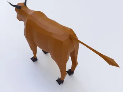 Cow 3d model polygonal bull Low-poly 3D model