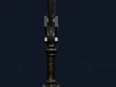 High Detail Fantasy Polearm Game-Ready Weapon Asset Low-poly 3D model