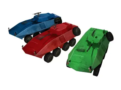 Fun Military APC combat vehicles Low-poly 3D model