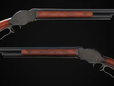PBR Winchester Model 1887 - Low-poly 3D Model with 4K Textures Low-poly 3D model