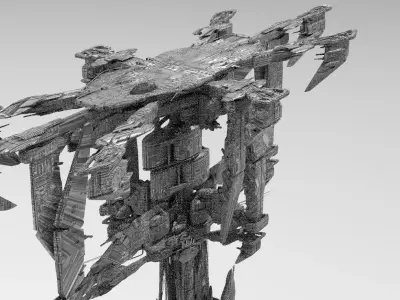 Moon base platforms 3D model