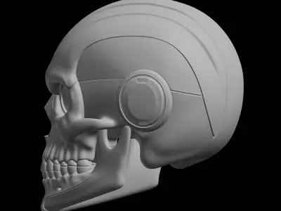 Cyber Skull Bust 3D print model