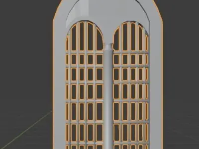Window with bars Low-poly 3D model