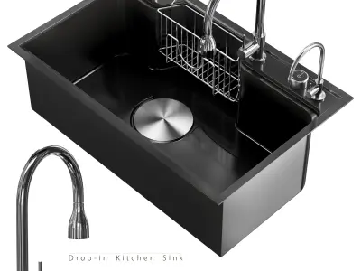 Drop-in Kitchen Sink 3 3D model