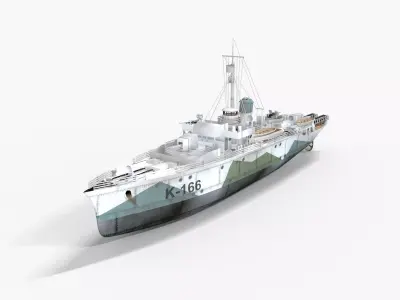 HMCS Snowberry K-166 Ship Low-poly 3D model
