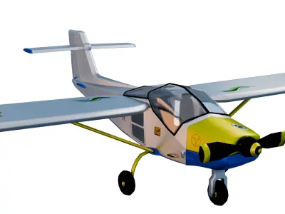 Safari Plane - Medium Poly Game-Ready 3D Model Low-poly 3D model