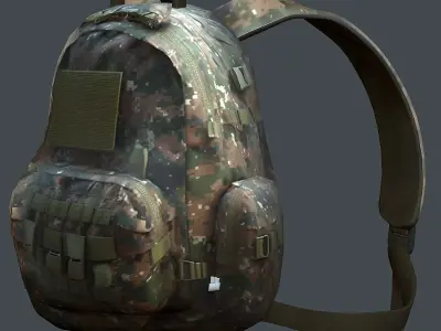 Backpack Camping Generic military human bag storqge baggage Low-poly 3D model