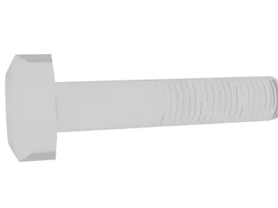 Hex Head and Nut Bolt 3D model