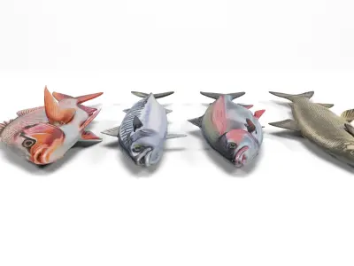 Fish set Low-poly 3D model