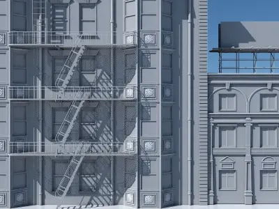 Commercial Building Facade 05 3D model