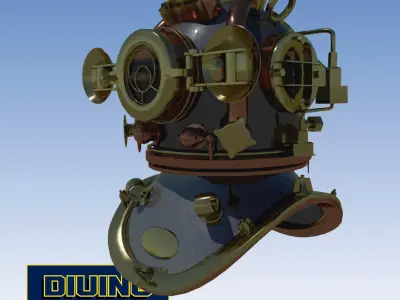Custom diving helmet 3D model
