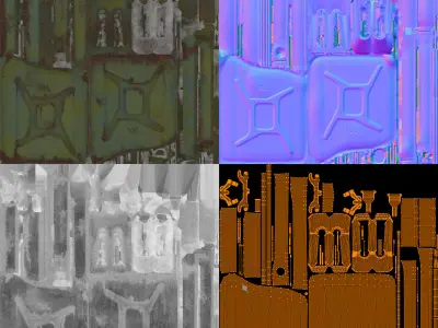 An old German canister Free low-poly 3D model