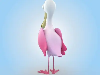 Roseate Spoonbill Bird 3D model