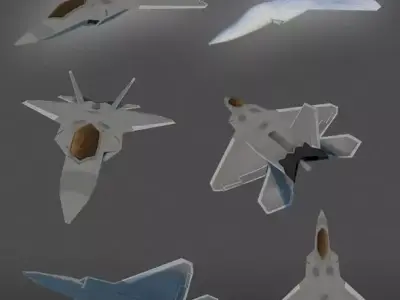 F22 Raptor lowpoly Low-poly 3D model