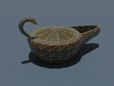 Lowpoly Grek Oil Lamp Low-poly 3D model