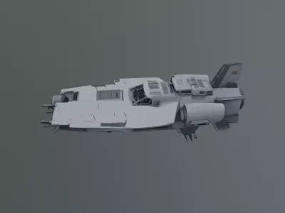 destroyed spaceship 3D model