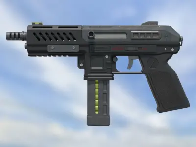 Machine Pistol Single-Auto Reapter 9 3D model
