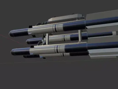 Scalpal-Hydra 70mm Rocket System Low-poly 3D model