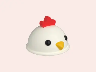 Chicken Hat Cute  Low-poly 3D model
