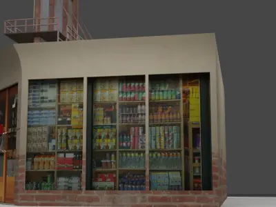 The street shop Free low-poly 3D model